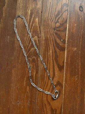 18" Stainless Steel Metal Paperclip Carabiner Necklace Y2K Style